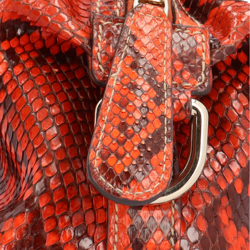 Gucci Bamboo Shoulder Bag Python Red - image 8